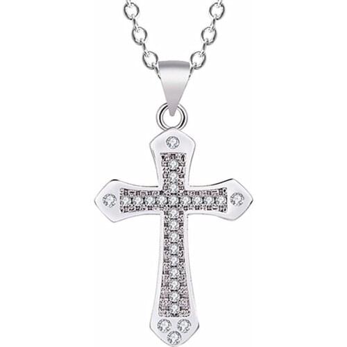 Classic Gold Cross Pendant Necklace Female Choker Accessories Vintage 925 Silver Chain Necklace Women Jewelry Charm Neck Bijou