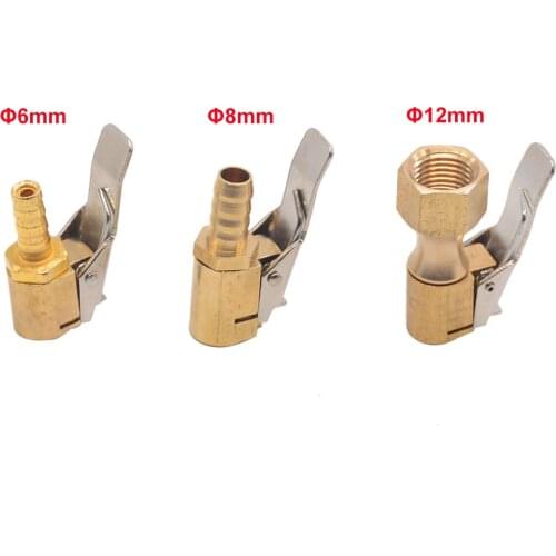 1PC 6mm 8mm 12mm Auto Air Pump Chuck Clip Car Truck Tyre Tire Inflator Valve Connector Car Open Brass Stem Tire