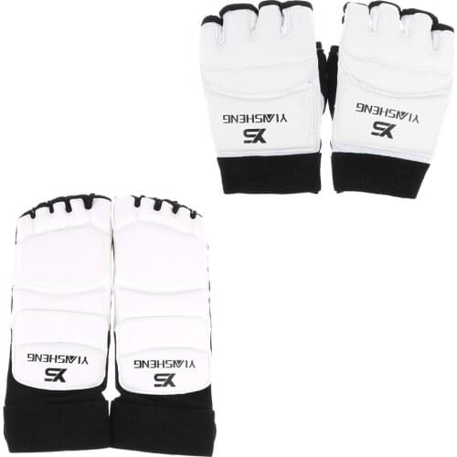 Taekwondo Foot Guards Half Finger Gloves Karate Boxing Foot Guards Gloves Muay Thai Sportswear for Fitness Body Muscle Training