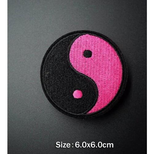 TaiJi Size: 6.0x6.0cm Iron On Patches Sewing Embroidered Applique for Jacket Clothes Stickers Badge DIY Apparel Accessories