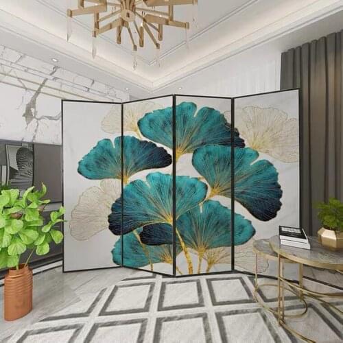 Stainless Steel Screen Light Luxury Art Ginkgo Leaf Pattern Folding Screen Bedroom Shelter Home Decoration SUS 304