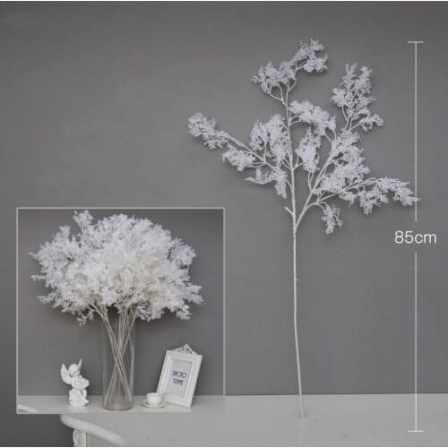New 1pc Artificial Plastic Smog tree branch for Christmas wedding decoration Flower arrangment white leaves plant faux foliage