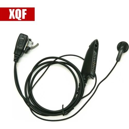 XQF 10PCS PTT MIC Earpiece for Motorola Radio HT750 HT1250 GP328 GP329 GP338 GP339 MTX850 PRO5150 PRO5350 two way radioBlack