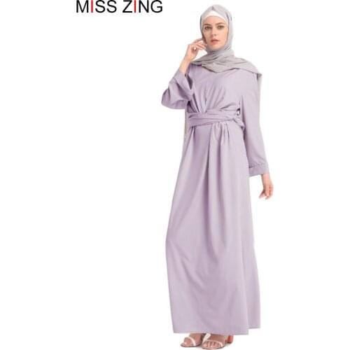 Zing Fashion Muslim Abaya Full Dresses Cardigan Hijab Kimono Long Robe Gowns Loose Vestidos Middle East Ramadan Islamic Bandage