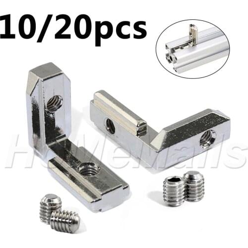 10/20pcs L Shape Corner Bracket Inner Joint Connector Fastener With Screw For Aluminum Extrusion Profile 2020s 3030s 4040s 4545s