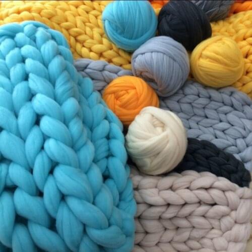 1000g 2.2Lb/ball Super Chunky Wool Yarn Bulky Roving Yarn Hand/Arm Knitting Throw Blanket Yarn Home Wall Decorative Yarn