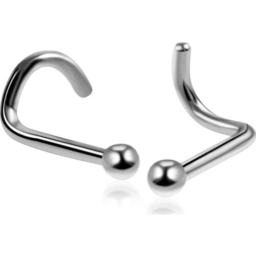 18G 20G 1Pc Titanium Punk Nose Stud Rook Piercing Ball Nose Earring Lip Ring Nostril Piercing for Unisex Body Septum Jewelry