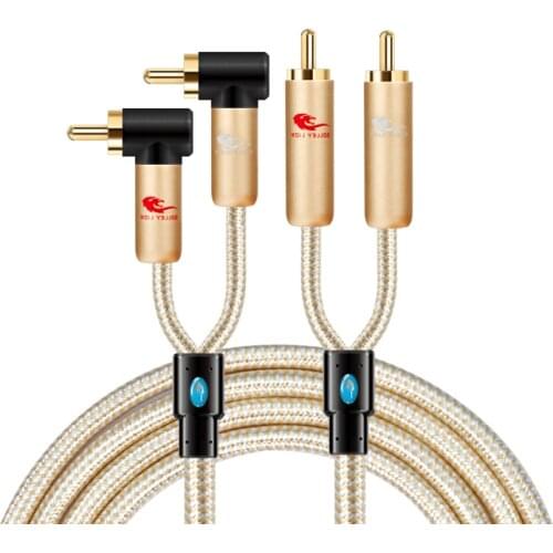 2 RCA male to 2 RCA male Audio Cable for Amplifier Subwoofer Speaker Hi-Fi Home Theater Stereo Audio System RCA Y Splitter Cord