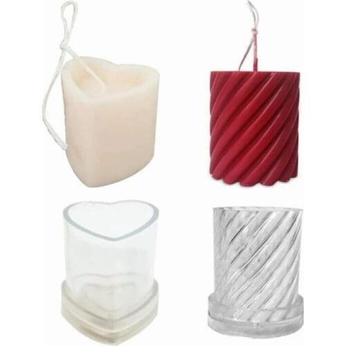 Heart Candle Making Soap Moulds Baking Moulds DIY Craft Tools 2 Pack