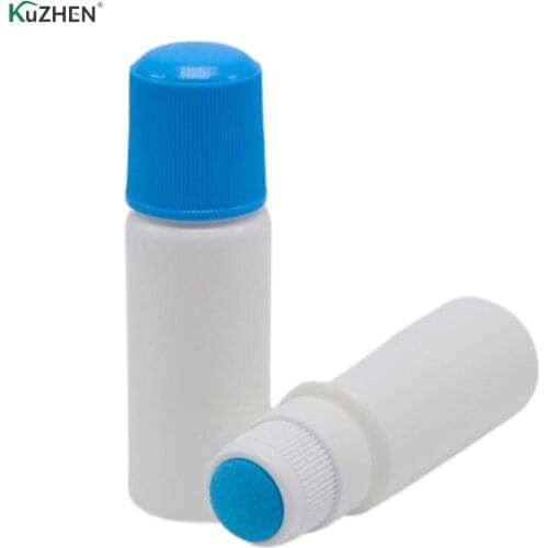 2021 Soreness Liquid Bottle With Sponge Applicator 30ML White Medicine Liquid Bottle With Blue Sponge Head