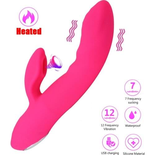 25cm Heated Big Dildos Magic Wand Rabbit Vibrators For Women Clitoris Sucker Anal Plug Female Masturbator Erotic Sex Toys Adults