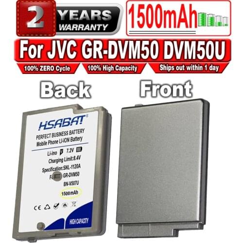 HSABAT 1500mAh BN-V507 BN-V507U Camera Battery for JVC GR-DVM50 DVM50U DVM55 DVM55U DVM70 DVM70U DVM75 DVM75U DVM80 DVM80U