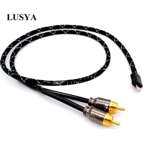 Lusya Aux audio cable Android iphone to 2rca double lotus connected EX25 FX25 G25 FX35 QX50 QX60 qx70 g37 for Infiniti T1261