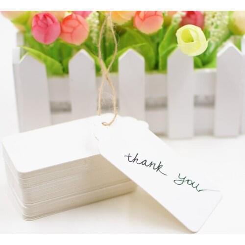 Ferimo 500pcs 9*5cm White oblong graffiti tag DIY bookmark gift card wedding gift bag accessories