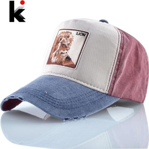 Summer Baseball Cap Men Women Fashion Animals Embroidery Snapback Dad Hat Spring Cotton Washed Denim Hip Hop Bone Dropshipping