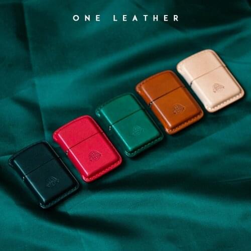 One leather Lighter Holster Shell Genuine Leather Case Cowhide Handmade Protective Sleeve For Zippo Kerosene Windproof Lighter