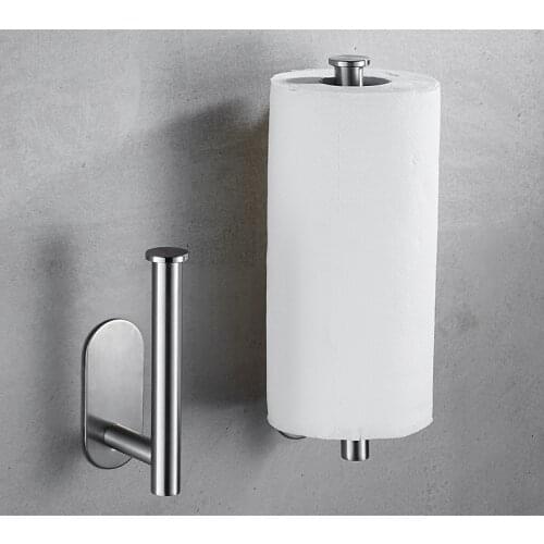 Free Kitchen Roll Paper Accessory Wall Mount Toilet Paper Holder Stainless Steel Bathroom tissue towel accessories rack holders
