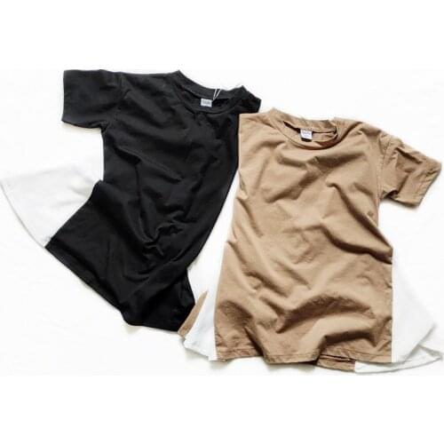 Kids Long Shirt Girls Dress 2021 New Baby Summer Clothes Cotton Patchwork Mommy and Daughter Dress,# 6070