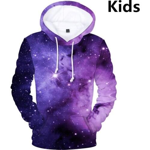 3 To 14 Years Kids Hoodies Space Galaxy 3D Printed Boys Girls Hoodie Sweatshirt Fashion Long Sleeve Jacket Coat Teen Clothes