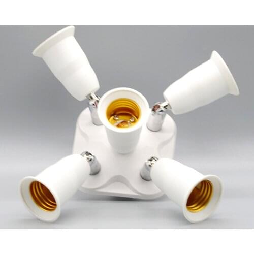 E27 Splitter 5 Heads Lamp Base Adjustable LED Light Bulb Holder Adapter Converter Socket Multi-conversion Lamp Bulb Holder