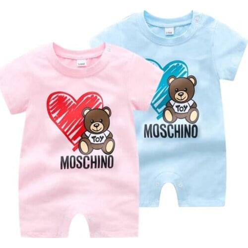 New Arrival Baby Girls and Boys Cartoon Pattern Short Sleeve Cotton Romper
