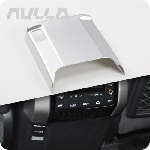 Chrome Rear Air Conditioning Outlet Cover Anti Kick Board Cover Trim For Toyota Land Cruiser LC150 Prado 2018 Decoration Frame