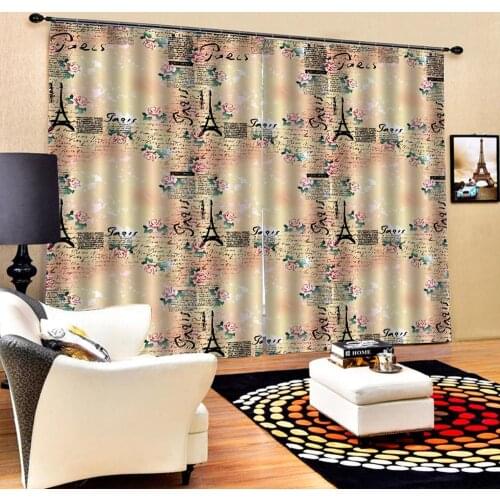 Personality curtains romantic curtains Luxury Blackout 3D Window Curtains For Living Room Bedroom Customized size