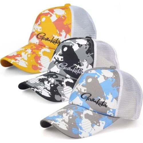 GAMAKATSU cap men Fishing Cap Hat Sun Protection Camouflage hat Sprots Breathable Anti-UV Sunscreen Leisure Summer Fishing hat