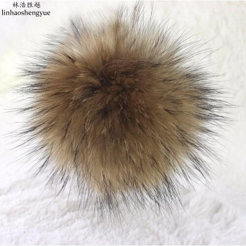 Linhaoshengyue Real Fur Raccoon Fur Ball Fashion Fashion Jewelry Freeshipping Diameter 12cm