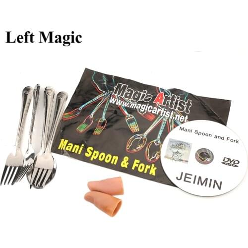 Mani Spoon and Fork (DVD+GIMMICK) Magic Tricks Appearing Magie Close Up Illusion Gimmick Props Mentalism