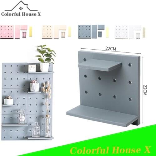 Plastic Punch-Free Hole Plate Storage Living Room Bedroom Multifunction Wall Hanging Rack Save Space Kitchen Storage Accessories