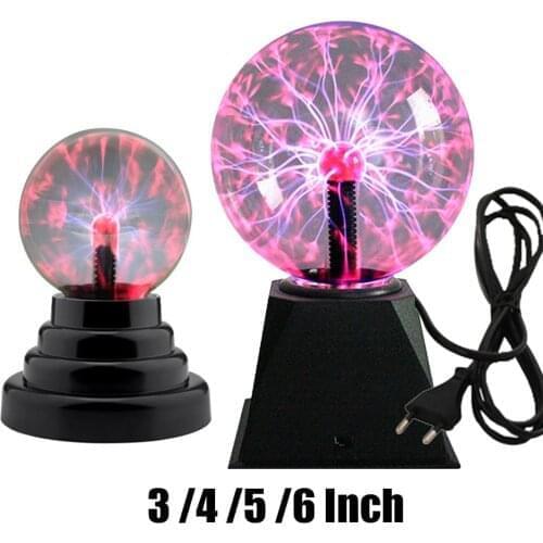 Novelty Glass Magic Plasma Ball Light 3 4 5 6 inch USB/Battery Powered Sphere Magic Plasma Night Lamp Table Light