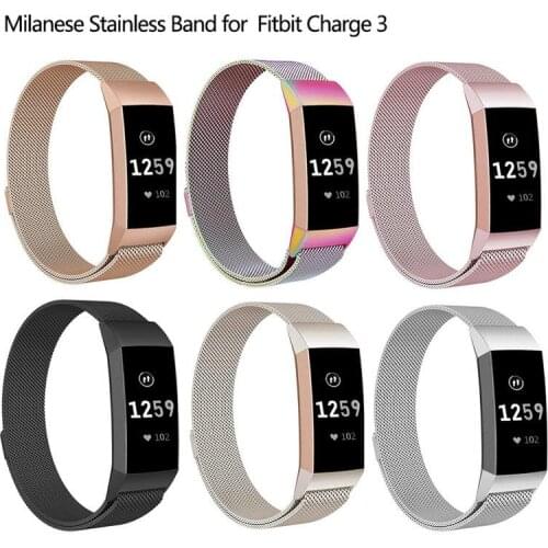 New Stainless Steel Strap for Fitbit Charge 3 Premium Milanese Replacement Watch Band Wrist Belt for Charge 3 Smart Acccessories