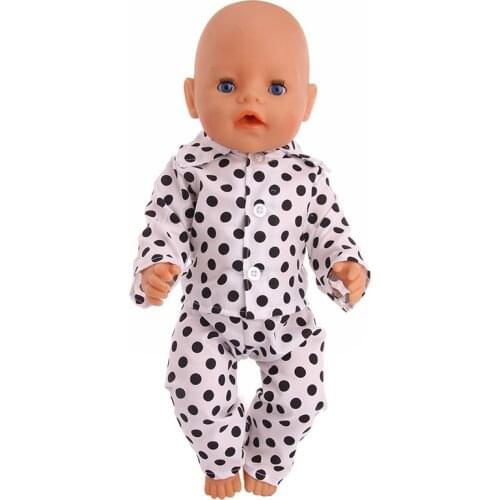 New style high quality Black dot pattern pajamas For 43cm New Zaft best gift for children free shipping