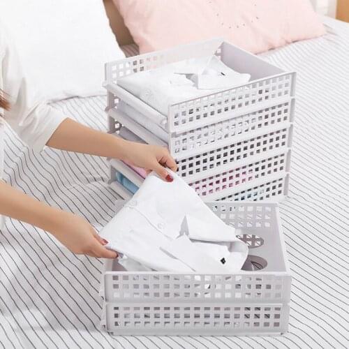 Plastic Storage Rack Stackable Clothes Drawer Style Storage Shelf for Toy Sundries ALI88