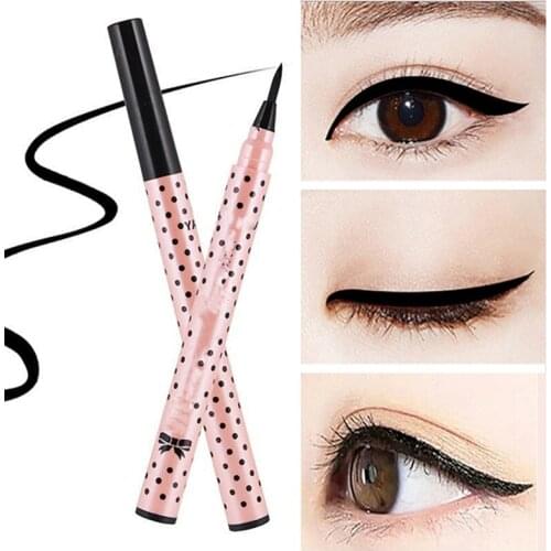 Fashionable Waterproof Cosmetic Eye Liner Pencil Black Liquid Eyeliner Pen Soft Fur Thin Tip Easy For Beginner