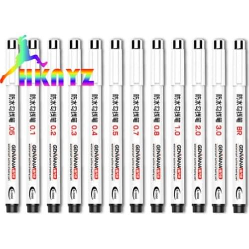 Profession Needle Drawing Pen Waterproof Pigment liner Fineline Sketch Cartoon Marker Hook Pens For