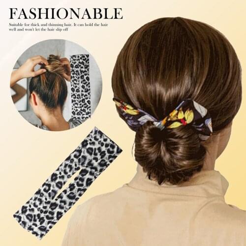 DIY Leopard Knotted Wire Hair Curler Print Lazy Fashion Hair Bands Women Summer Knotted Wire Headband Print Hairpin Maker