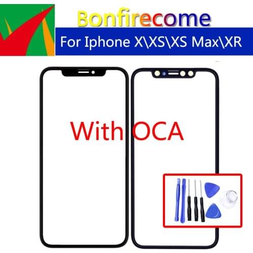 For iphone-X/ XS/XS Max /XR Touch Screen Panel Front lcd Outer Glass With OCA Tape Touch Panel