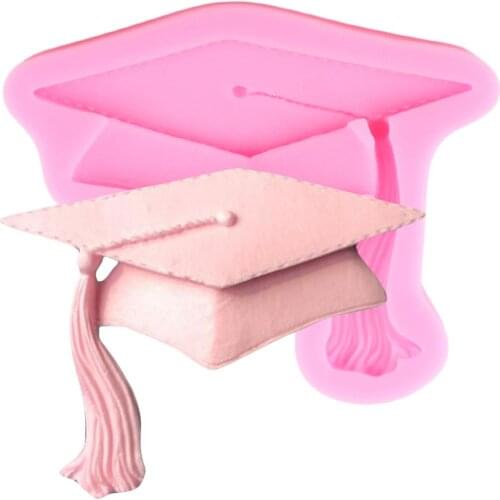 Bachelor Cap Silicone Mold Cupcake Topper Fondant Molds DIY Graduation Cake Decorating Tools Candy Chocolate Gumpaste Moulds