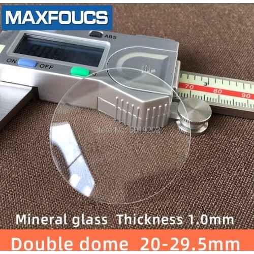 Watch glass Mineral glass Double dome Thick 1.0 mm diameter 20 mm to 29.5 mm