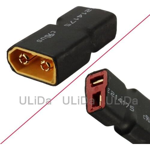Wireless Deans T-Plug Female connector to XT60 Male connector Lipo NiMH Adapter for Quadcopter RC Car Helicopter