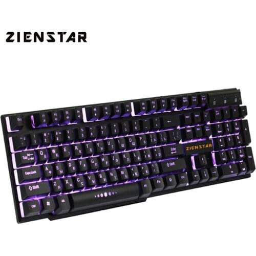 ZIENSTAR Russian Letter Game Keyboard with Three Colors Backlit , Similar Mechanical Feel, USB Cable