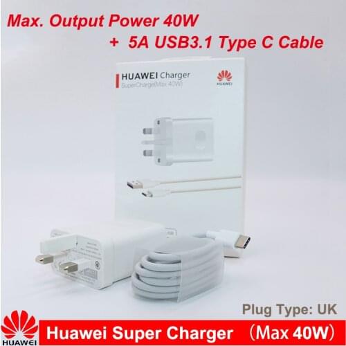 HUAWEI Super Charge 40W Quick Charger 10V/4A 5A Type-C Cable for huawei nova 5 4 p40 p30 p20 pro mate xs 30 20 10 X pro
