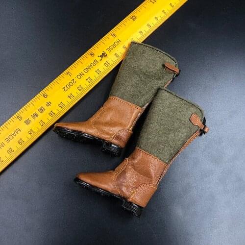 1/6 Trend Soldiers World War Ii German Fleece High-tie Leather Boots Hollow Leather Shoes 12'' Action Figure Toy Combat Boots