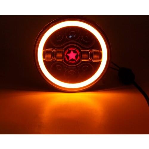 1 pcs 7 inch LED headlight with halo amber white halo headlight for Honda Suzuki motorcycle