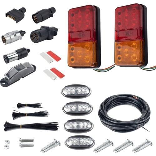 10LED Truck Trailer Tail Light Indicator Kit Turn Signal Lamp 12V Truck Water Resistant Rear Taillight Car Light