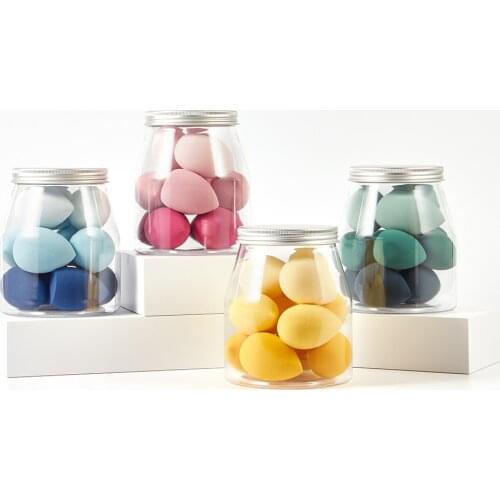 11Pcs/Jar High Quality Makeup Sponge Water Drop Shape Foundation Puff Concealer Powder Multicolor Smooth And Soft Beauty Tools