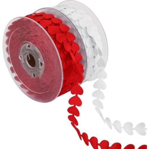 15mm Red Heart silk Ribbons For Party Birthday Wedding DIY Crafts Gift Packing Belt decoration Sewing Handmade Wrapping