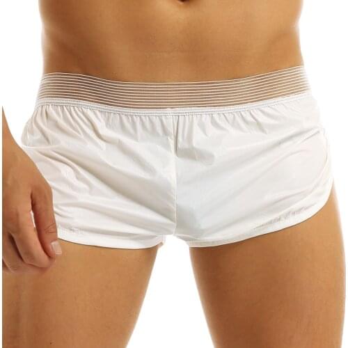 2021 Swimsuit Swimwear Mens swimming Shorts Men Swim Shorts Lightweight Faux Leather Briefs Trunk Wet Look Lounge Sports Shorts